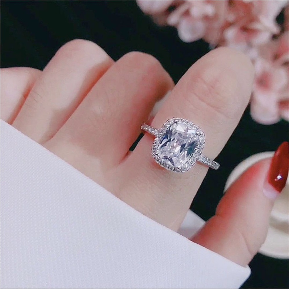 ¥ Bridal S925 silver cz diamond RING - Picture 4 of 9